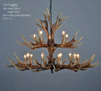DecorBites™ Antler Chandelier: Resin Deer Horn Pendant Lighting for Home, Restaurant, Hotel