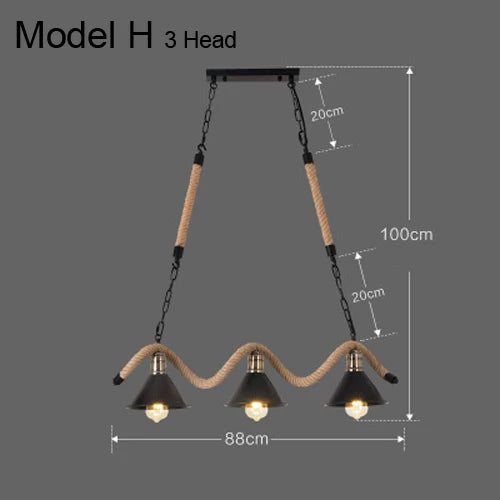 DecorBites™ Industrial Rustic Pendant Lights Indoor Lamp for Living Dining Room Home Décor