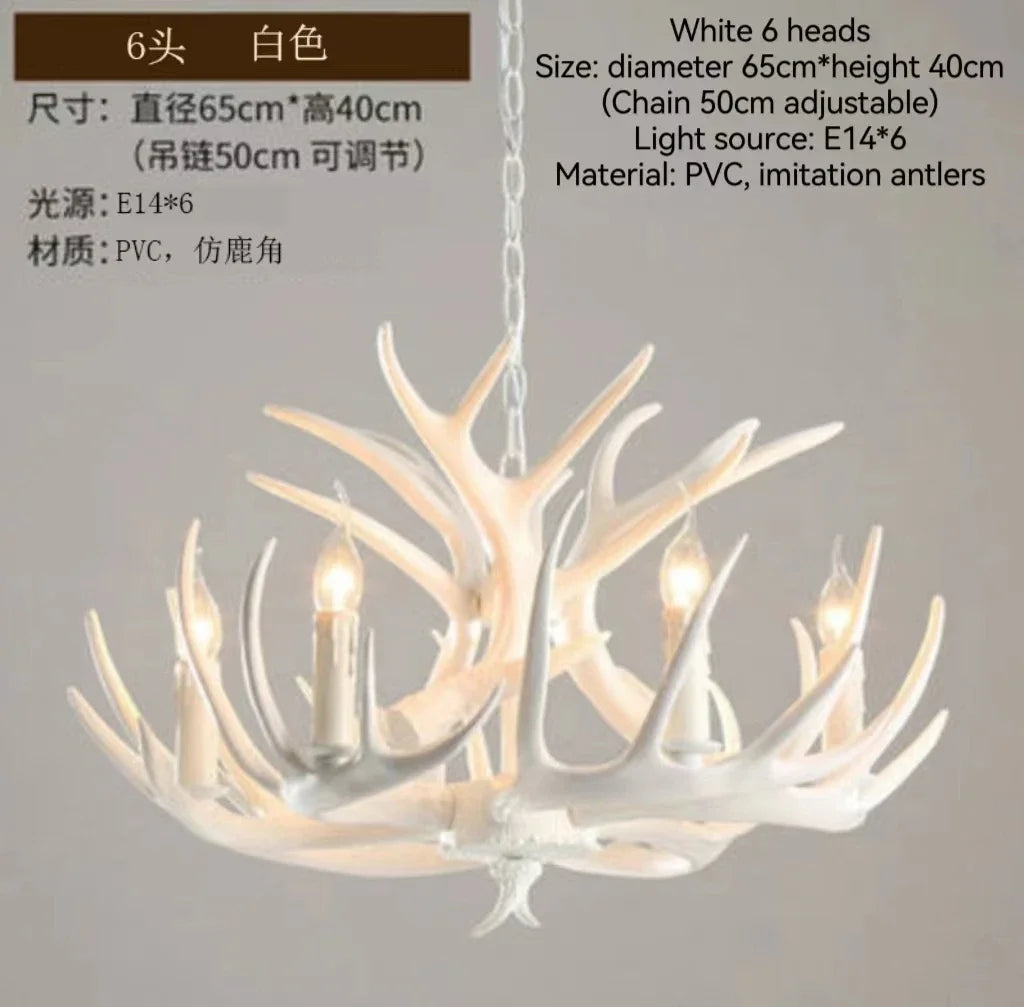 DecorBites™ Antler Branch Ceiling Chandelier: Retro Industrial Style Lighting for Indoor Spaces
