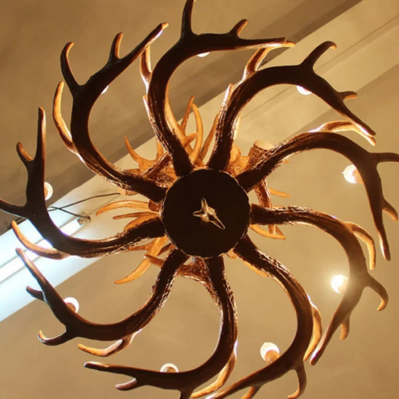 DecorBites™ Antler Chandelier Ceiling Lamp Mid Century Modern Lighting