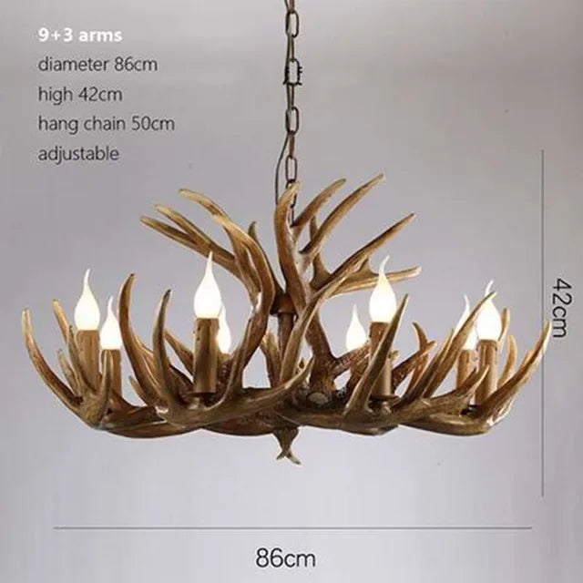 DecorBites™ Antler Chandelier Ceiling Lamp Mid Century Modern Lighting