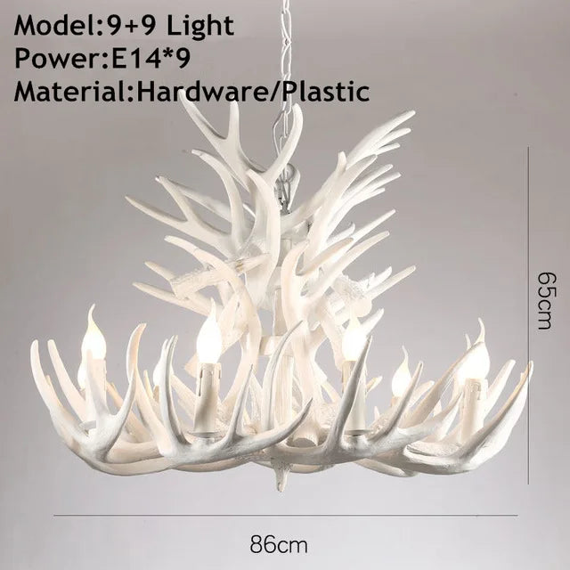 DecorBites™ Antler Chandelier: Resin Deer Horn Pendant Lighting for Home, Restaurant, Hotel