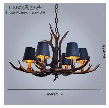 DecorBites™ Antler Chandelier: Country Rustic Vintage Loft Lighting for Bedroom, Dining Room & Restaurant