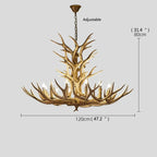 DecorBites™ Antler Deer Chandelier: Rustic Resin Hanging Lamp for Living Room & Loft