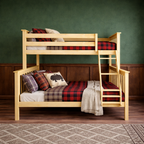 Solid Pine - Twin-Over-Full Bunk Bed – Natural Pine Finish - Overhead