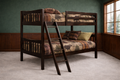 Solid Wood - Twin-Over-Twin Bunk Bed – Rustic Espresso Finish