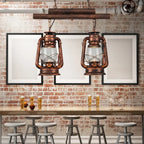 DecorBites™ Copper Lantern Island Light with Clear Glass - 2-Bulb Kitchen Hanging Fixture