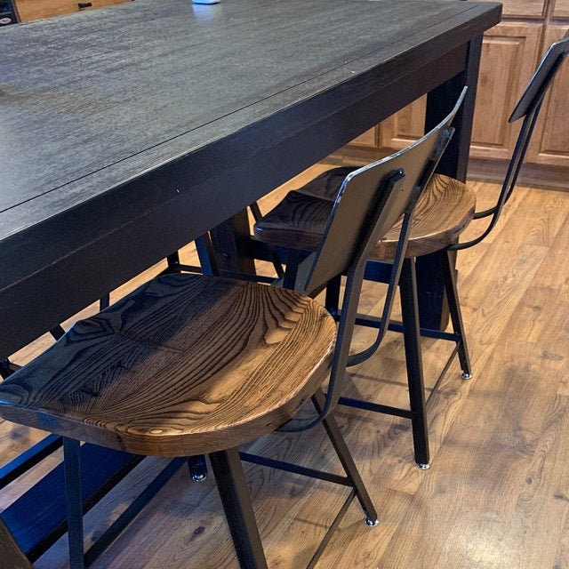 Bar Stools With Backs Swivel, Bar Stools Counter Height, Scooped Seat Brew Haus, Wood Stools, Swivel Bar Stools, Farmhouse Tall Bar Chair