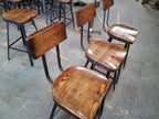 Set of 4 Bar Stools, Swiveling Scooped Seat Brewsters, Tractor Seat Industrial Bar Stool, Counter Stools - Great for commercial or home