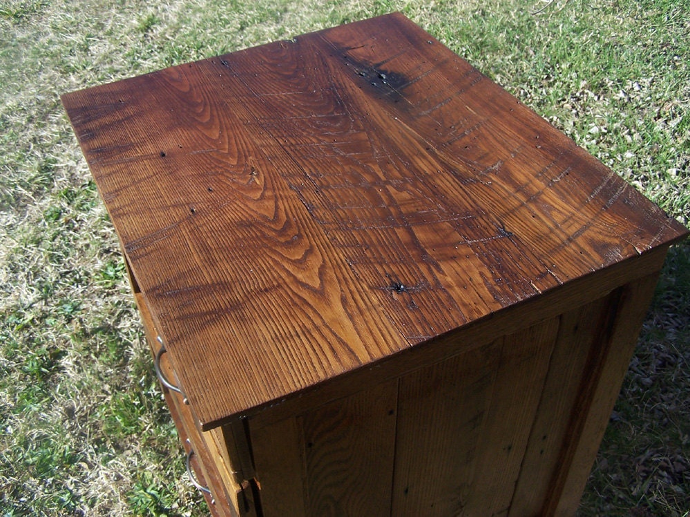 FREE SHIPPING - Nightstand With Drawers, Rustic Nightstand, Oak Nightstand, Solid Wood Nightstand With Drawers, Wooden Nightstand, Vintage