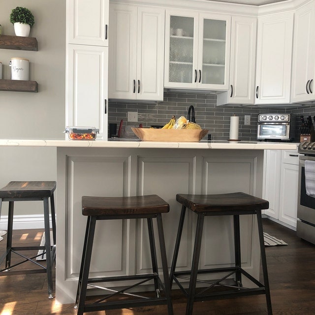 Saddle Seat Bar Stool, Counter Stool, Bar Stool Counter Height, Kitchen Island Stool, Reclaimed Wood Bar Stool, Industrial Metal Stool