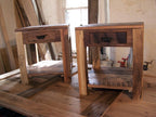 End Table With Drawer, Primitive TV Stand, Solid Hardwood End Table, Wood Nightstand, Reclaimed Wood Table, Media Console, TV Cabinet Table