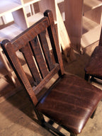 Dining Chair, Wood Cushion Chair, Rustic Chair, Solid Wood And Leather Chair, Oak Chair, Wooden Chair, Dining Room Furniture, Antique Chairs