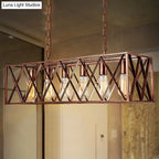 DecorBites™ Industrial Cross-Framed Dining Room Island Light with 6 Rustic Metal Lights