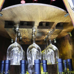 Luxury Wine Barrel Bar Set w/ Pub Table & Wine Barrel Bar Stools - Multi-Use Wine and Whiskey Home Bar Furniture
