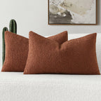 FUTEI Rust Decorative Throw Pillow Covers 12x20 Inch Pack of 2 Soft Cozy