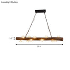 DecorBites™ Rustic 12-Light Wood Hanging Lamp for Bedroom or Kitchen Island