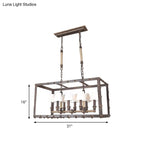 DecorBites™ Rustic 8-Light Island Pendant Fixture with Traditional Fabric Barrel for Dining Room Lighting