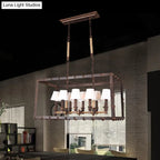 DecorBites™ Rustic 8-Light Island Pendant Fixture with Traditional Fabric Barrel for Dining Room Lighting