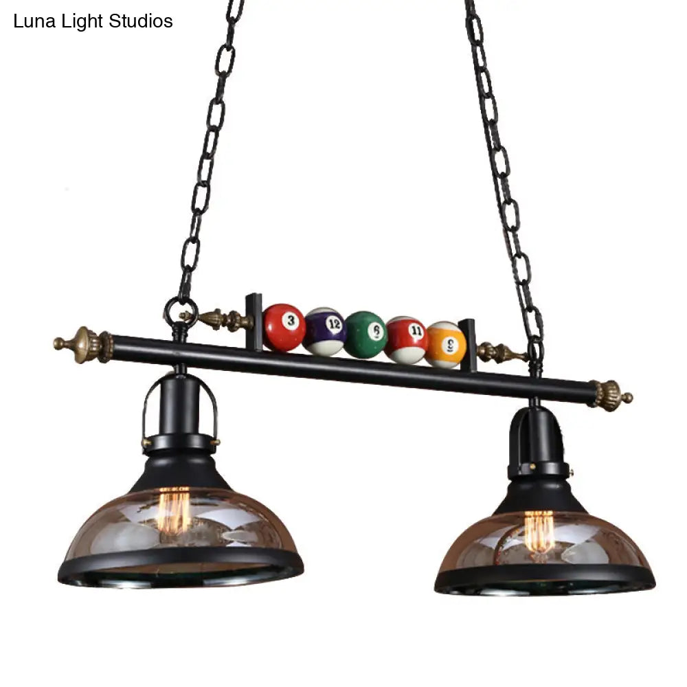 DecorBites™ Rustic Black Island Pendant Light Kit: Clear Glass Dome, 2/3-Light, with Multi-Color Balls