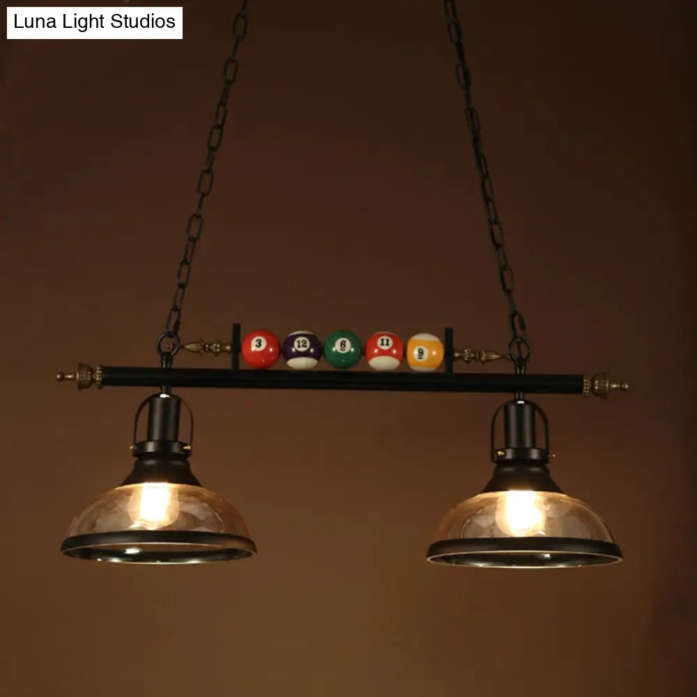 DecorBites™ Rustic Black Island Pendant Light Kit: Clear Glass Dome, 2/3-Light, with Multi-Color Balls