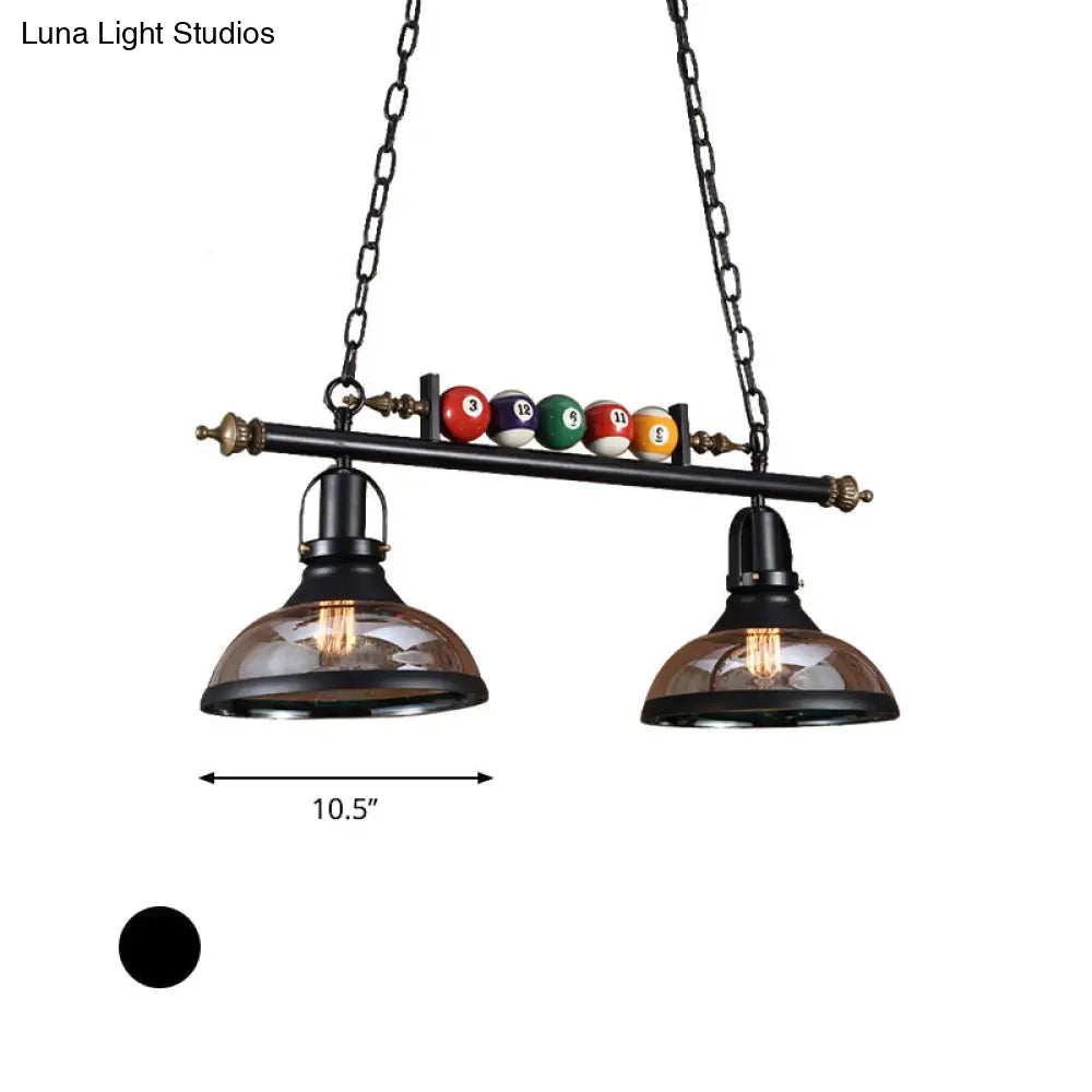 DecorBites™ Rustic Black Island Pendant Light Kit: Clear Glass Dome, 2/3-Light, with Multi-Color Balls