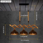 DecorBites™ Sophie's Rustic 3-Light Island Pendant with Beige Hemp Rope Shade for Restaurant Suspension Light
