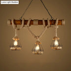 DecorBites™ Sophie's Rustic 3-Light Island Pendant with Beige Hemp Rope Shade for Restaurant Suspension Light