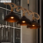 DecorBites™ Sophie's Rustic 3-Light Island Pendant with Beige Hemp Rope Shade for Restaurant Suspension Light
