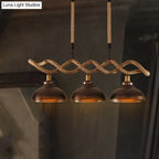 DecorBites™ Sophie's Rustic 3-Light Island Pendant with Beige Hemp Rope Shade for Restaurant Suspension Light